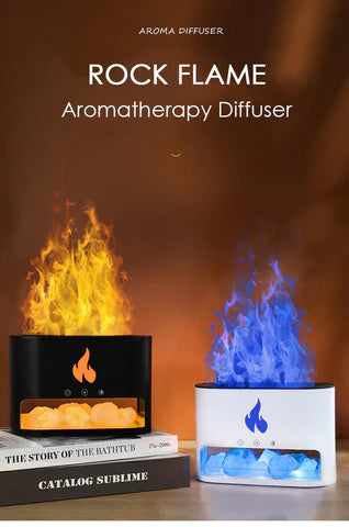 Crystal humidifierr desk personal ultrasonic oil aroma diffuser 4colors LED flame USB portable