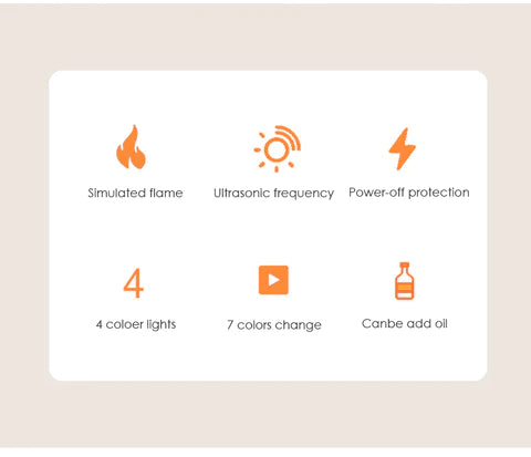 Crystal humidifierr desk personal ultrasonic oil aroma diffuser 4colors LED flame USB portable