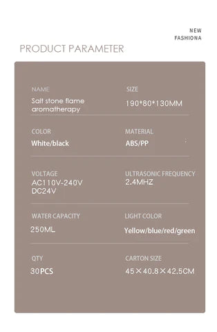 Crystal humidifierr desk personal ultrasonic oil aroma diffuser 4colors LED flame USB portable