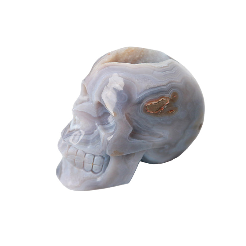 A hand-carved crystal skull