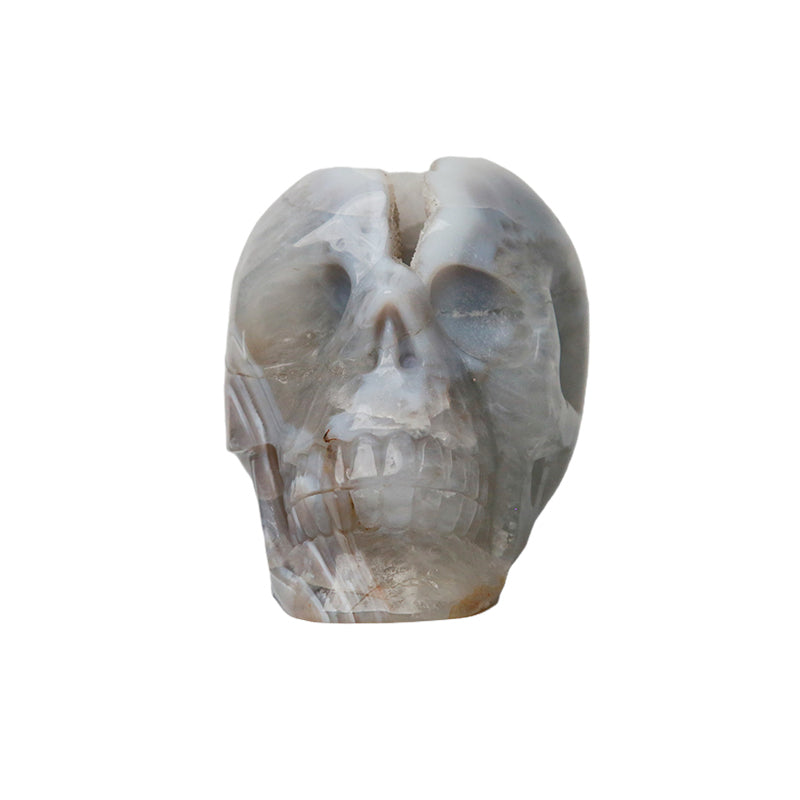 A hand-carved crystal skull