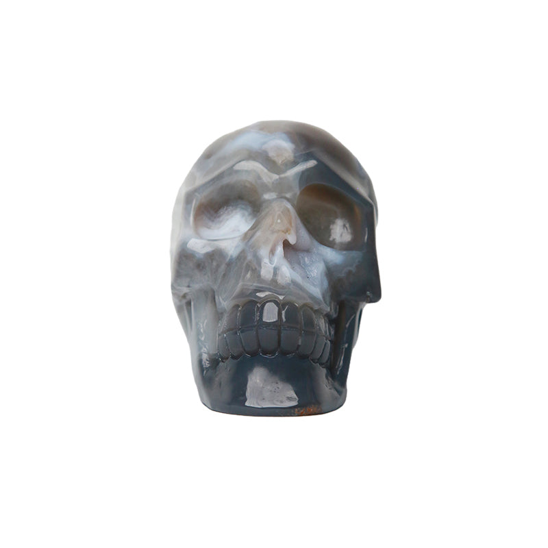 A hand-carved crystal skull