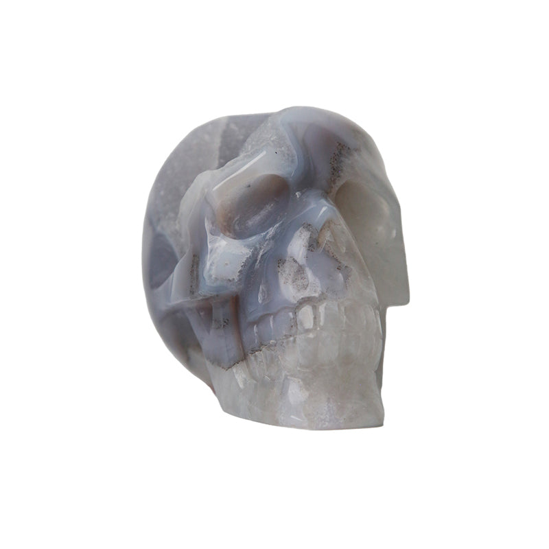 A hand-carved crystal skull